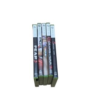 Lot Of 5 Xbox 360 Games Gears Of War 3, F.E.A.R 3, PGR 3, NASCAR 2011, GOW JUD..